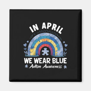 Aimant En Avril Nous Portons Le Ruban Bleu de la Sensibil