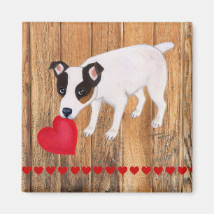 Aimant en bois de Jack Russell Terrier Valentine