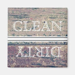 Aimant en bois de lave-vaisselle de style propre