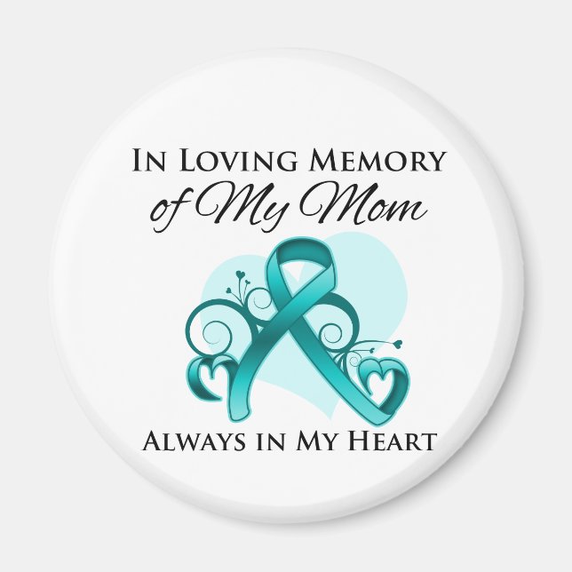 Aimant En mémoire de ma mère - Cancer de l'ovaire (Devant)