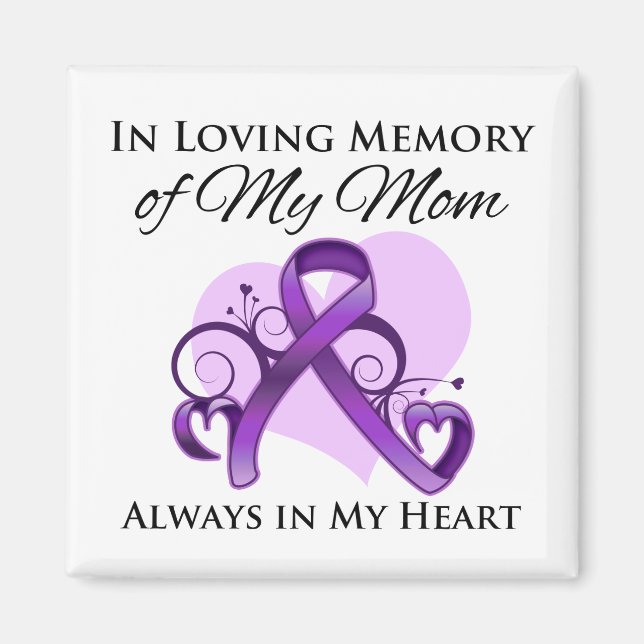 Aimant En mémoire de ma mère - Cancer du pancréas (Devant)
