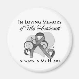 Aimant En mémoire de mon mari - Cancer du cerveau