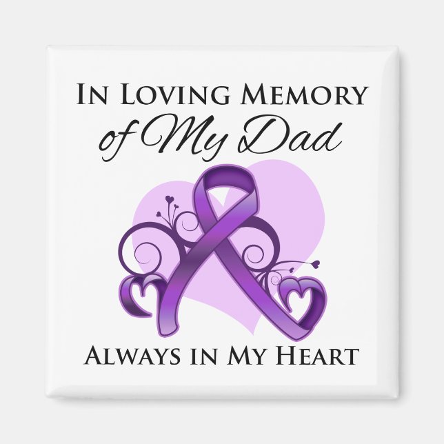 Aimant En mémoire de mon père - Cancer du pancréas (Devant)