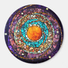 Aimant en mosaïque de verre "Clockwork céleste"