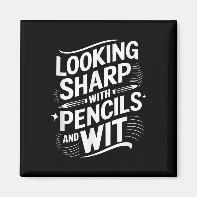 Aimant En Regardant Sharp Avec Crayons Et Avec Esprit (Devant)