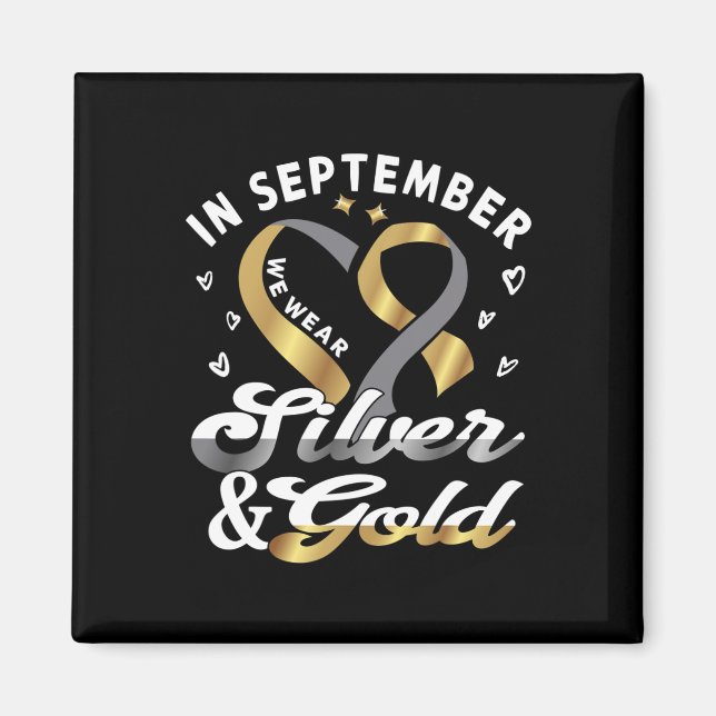 Aimant En septembre, nous portons... ASL Deaf Fide Deaf A (Devant)