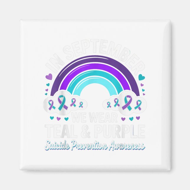 Aimant En Septembre Nous Portons Turquoise Ribbon Suicide (Devant)
