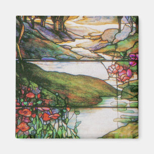 Aimant en verre souillé de jardin de l'eau