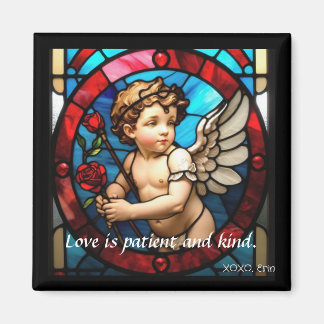 Aimant en verre tendu Cherub : L'amour est patient