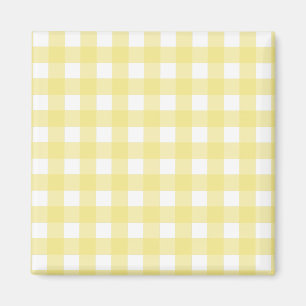 Aimant En vichy jaune pâle et blanc