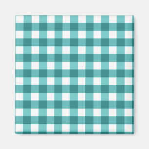 Aimant en vichy turquoise