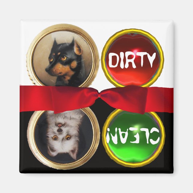 AIMANT ENAMEL MINIATURE PORTRAITS DE CHIEN DIRTY PROPRE (Devant)