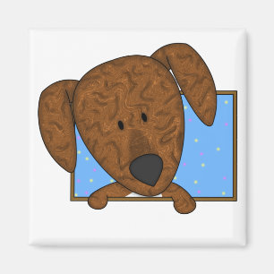 Aimant encadré de chien de Plott de bande dessin