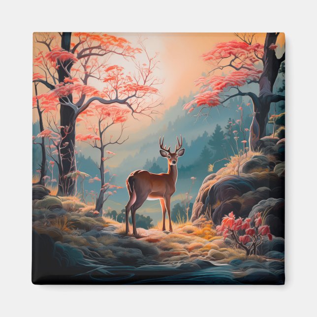 Aimant Enchanter la conception de la forêt de cerfs d'aut (Devant)