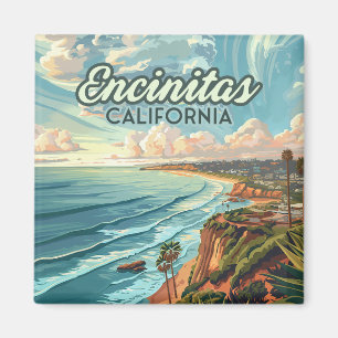 Aimant Encinitas California San Diego Beach Vintage