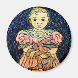 Aimant Enfant avec le lapin