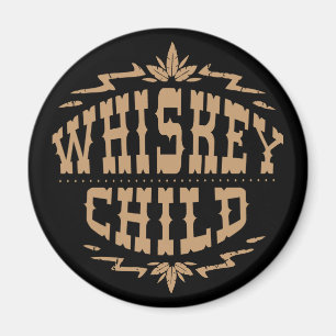Aimant ENFANT de WHISKEY - logo noir de récolte de