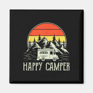 Aimant Enfant heureux campeur garçon drôle vintage campin