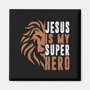 Aimant Enfant Jésus Est Mon Superhéros Chrétien Dieu Fils