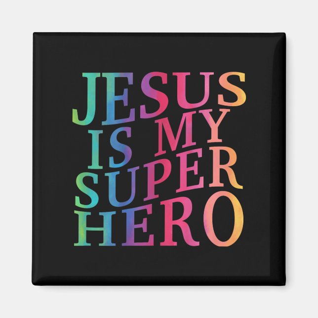 Aimant Enfant Jésus Est Mon Superhéros Chrétien Dieu Fils (Devant)