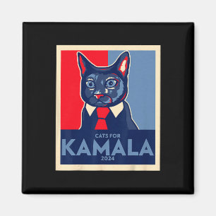 Aimant Enfant Lady Chat Vote Kamala Harris 2024 1