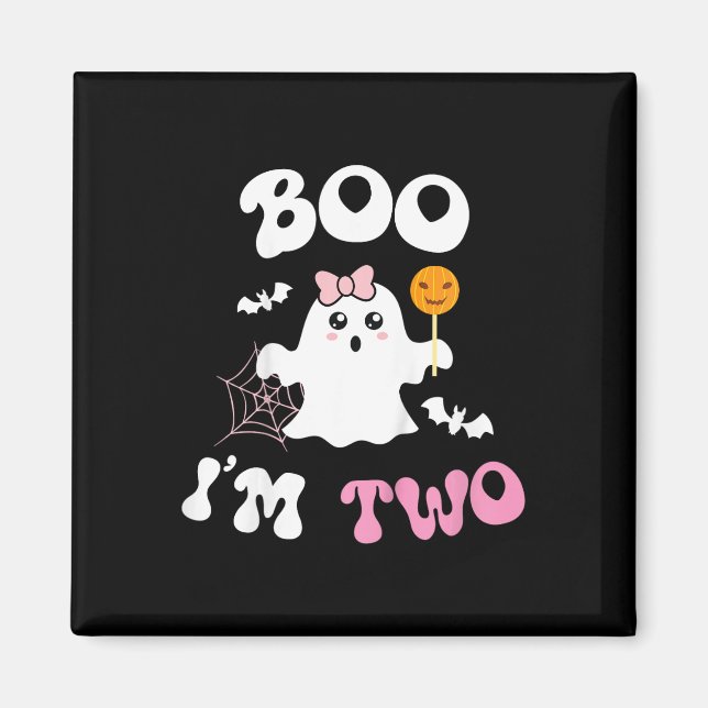 Aimant Enfants Boo I'm Two Ghost Second 2nd Birthday Supe (Devant)
