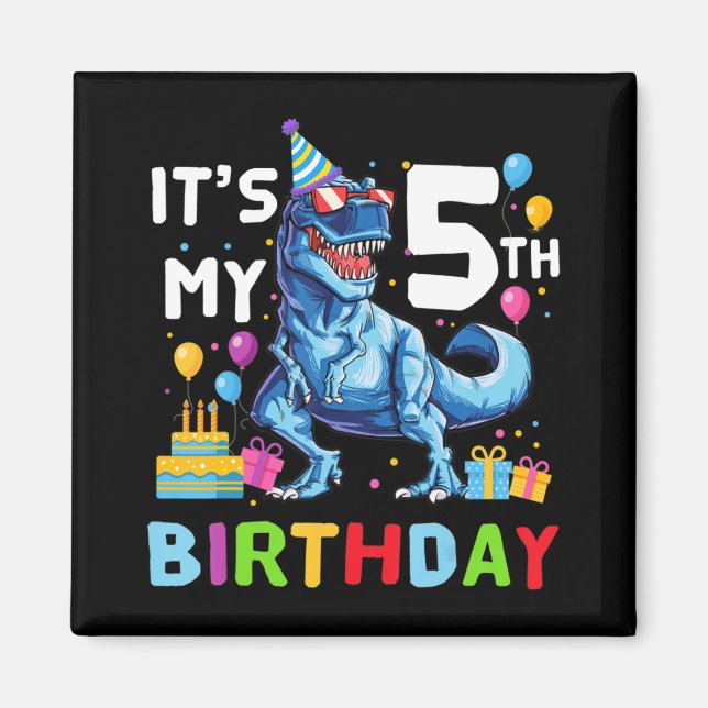 Aimant Enfants C'est mon 5e anniversaire Joyeux 5 ans T-R (Devant)