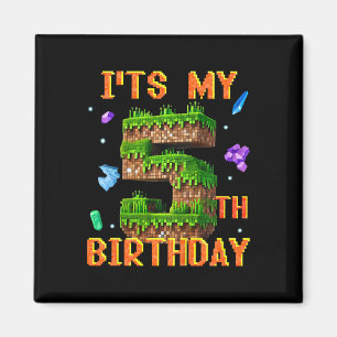 Aimant Enfants C'est mon 5ème anniversaire Pixel Gamer Pa