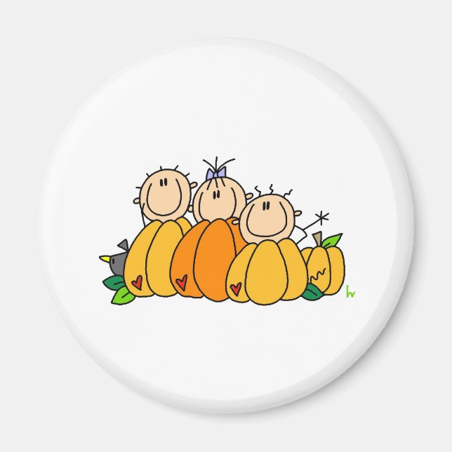 Aimant Enfants citrouilles (Devant)