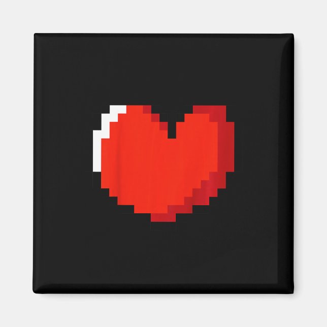 Aimant Enfants Coeur Pixel Art Valentines Jour Amour Jeu  (Devant)