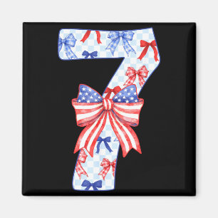 Aimant Enfants de 7 ans Drapeau américain Nœud 4 juillet