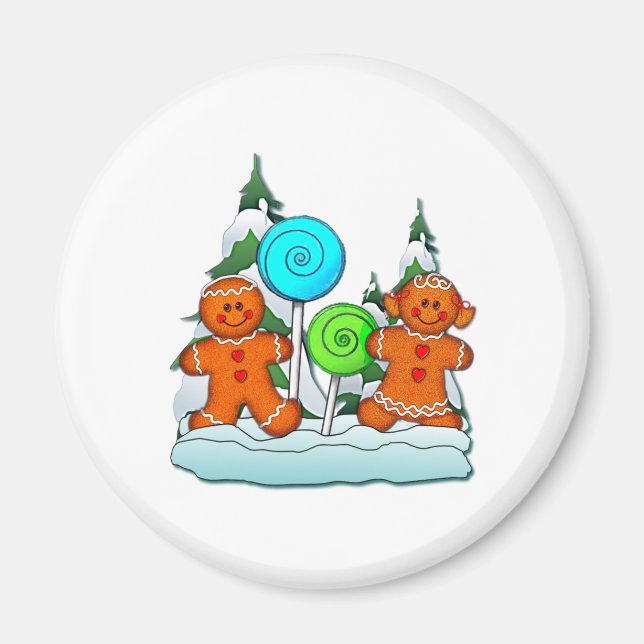 AIMANT ENFANTS ET LOLLIPOPS DE PAIN DE GINGERBREAD PAR SH (Devant)