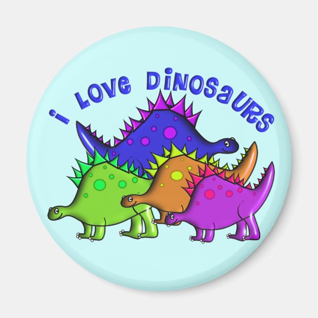 Aimant Enfants "I LOVE DINOSAURS" T-shirts et cadeaux (Devant)