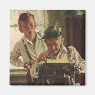 Aimant Enfants Vintage Garçon Journalistes de journaux, é