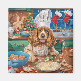 Aimant English Cocker Spaniel Cuisson de fêtes : Noël