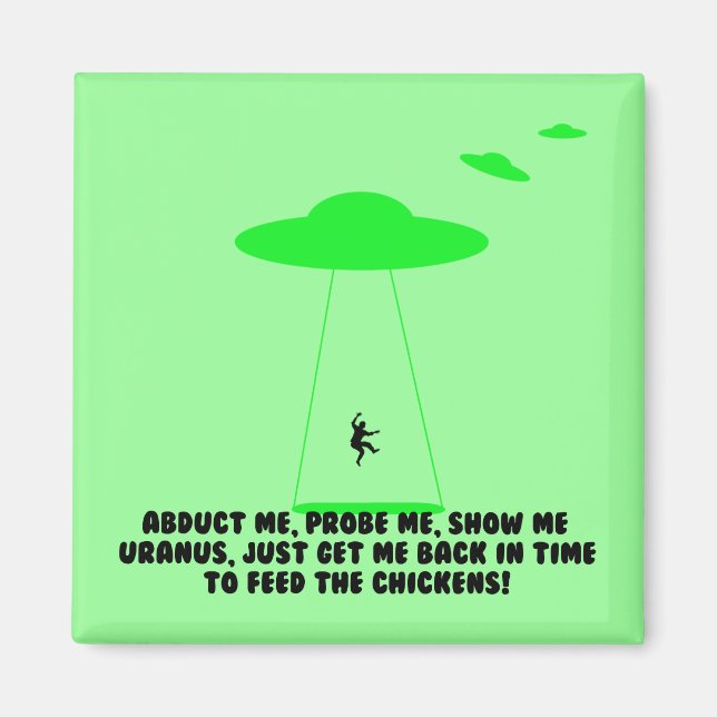 Aimant Enlèvement humoristique de poulets (Devant)