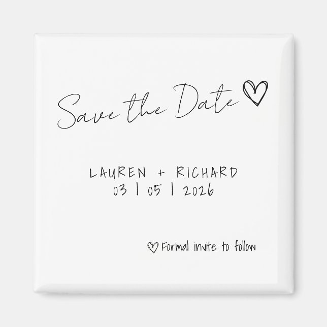Aimant Enregistrer La Carte Date Simple (Devant)