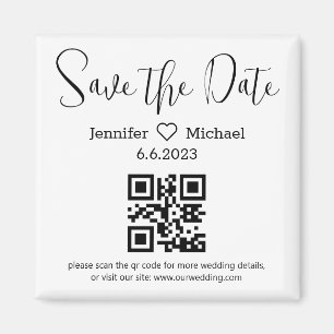 Aimant enregistrer la date code qr minimaliste mariage mo