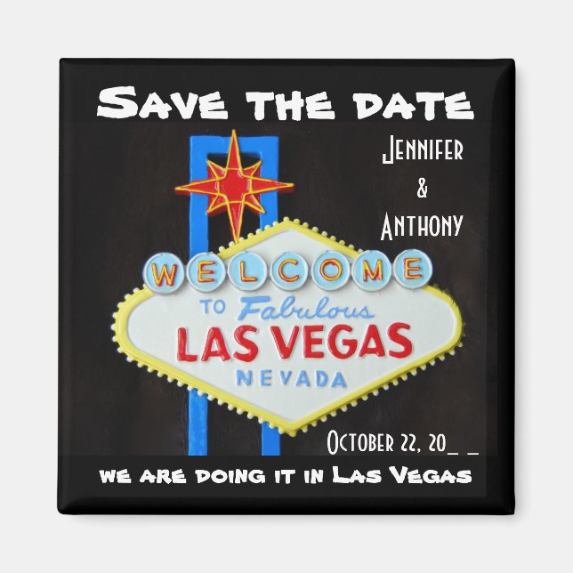 Aimant Enregistrer la date Mariage Las Vegas (Devant)