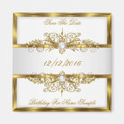Enregistrer la date Pearls White Gold fête d'anniv