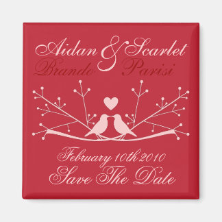 Aimant ENREGISTRER LA DATE Personnaliser MARIAGE ROUGE