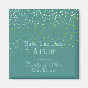 Aimant Enregistrer La Date Petite Green Stars Magnet-Turq