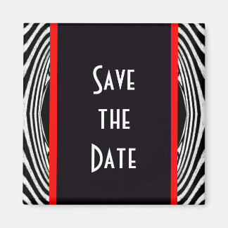 Aimant Enregistrer la date Retro Chic Mariage Zebra Zigza