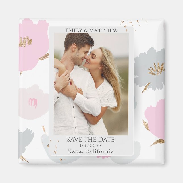 Aimant Enregistrer La Date Romantique Couple Parties scin (Devant)
