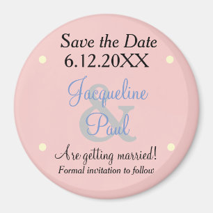 Aimant Enregistrer la date Rose Blue Pastels