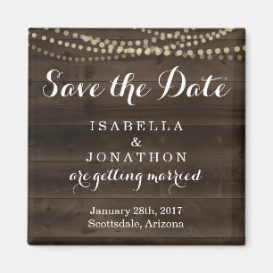 Aimant Enregistrer la date - Rustic Wood Mariage