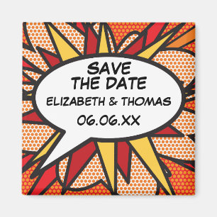 Aimant Enregistrer la date Simple Modern Fun Comic Book
