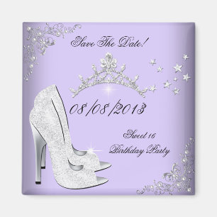 Aimant Enregistrer La Date Sweet 16 Violet Haut Talon Tia
