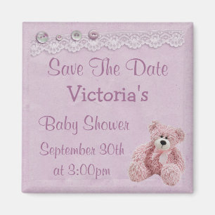 Aimant Enregistrer la date Teddy ours bébé bébé fille dou
