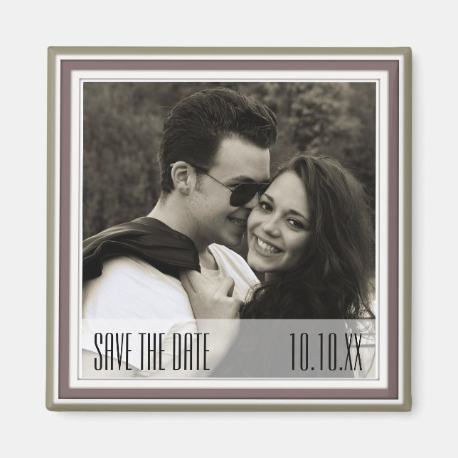 Aimant Enregistrer La Date Vin Vert (Devant)